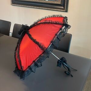 Goth Red/Black Umbrella Parasol